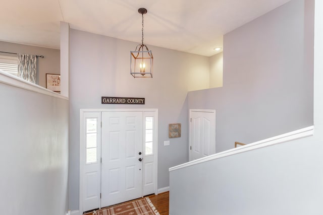 entryway featuring hardwood / wood-style flooring