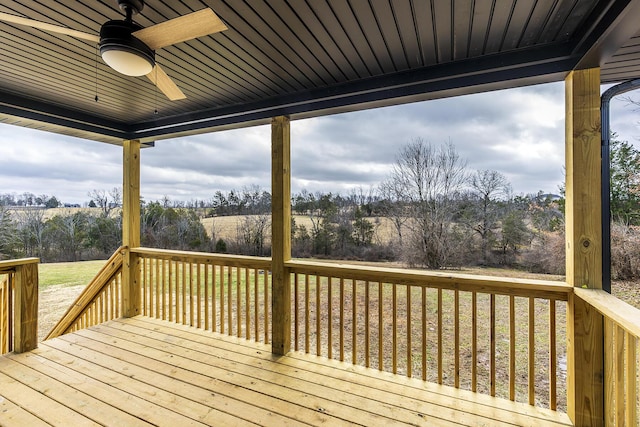 deck featuring ceiling fan