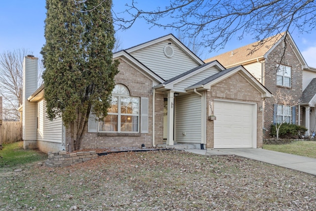 view of front of property featuring a garage