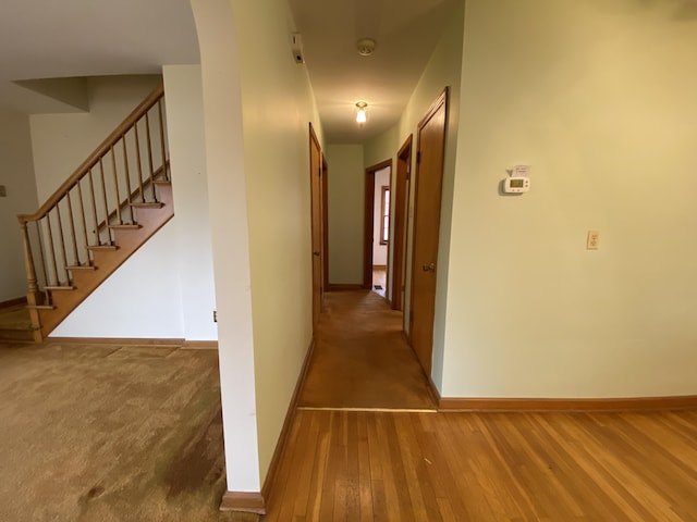 hallway featuring hardwood / wood-style floors