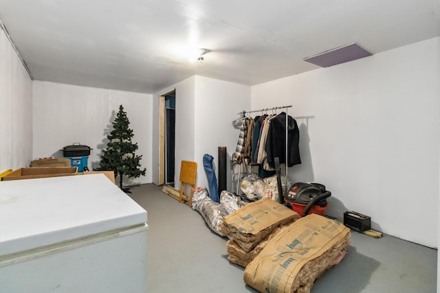 bedroom with concrete flooring