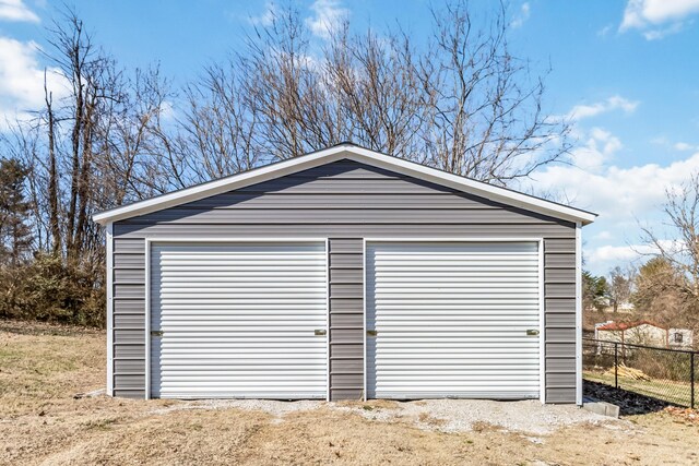 view of garage