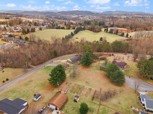 aerial view featuring a mountain view