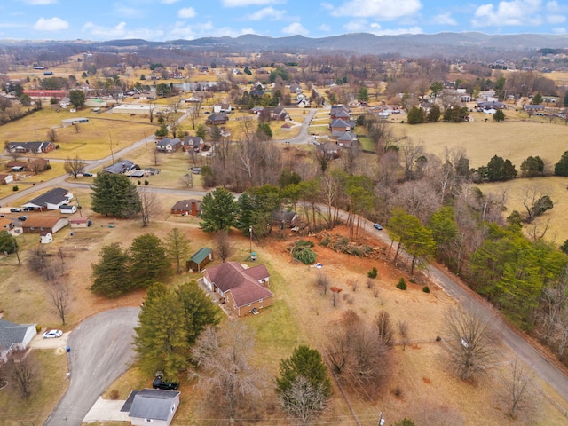 bird's eye view with a mountain view