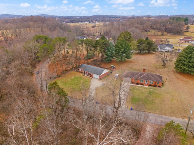 bird's eye view with a rural view