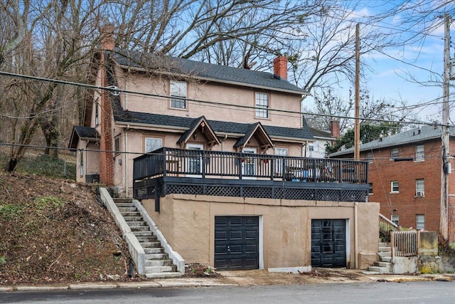 view of property featuring a garage