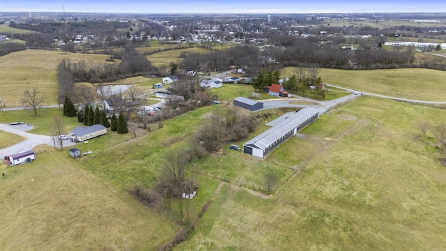 aerial view with a rural view