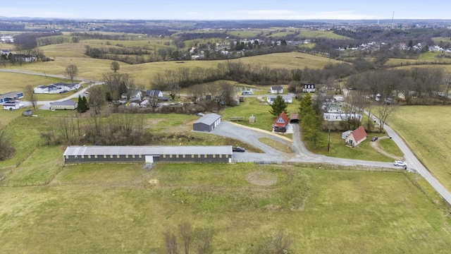 aerial view with a rural view