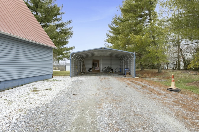 exterior space featuring a carport