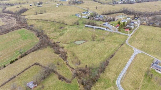 drone / aerial view with a rural view