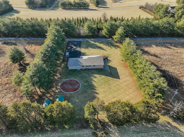 aerial view featuring a rural view