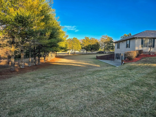 view of yard featuring a patio