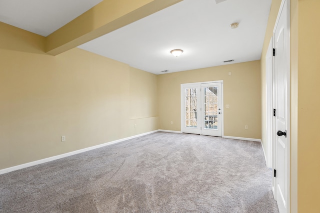 view of carpeted spare room