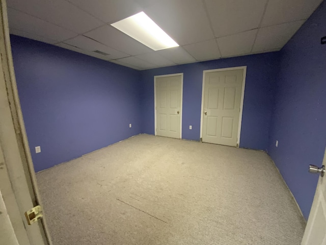 251 A Duncan Rd, Strunk, KY 42649 - unfurnished bedroom featuring a paneled ceiling and carpet floors