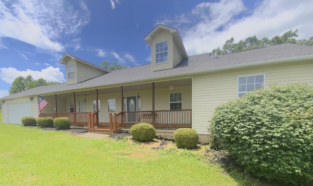 251 A Duncan Rd, Strunk, KY 42649 - rear view of property with a garage, a lawn, and a porch