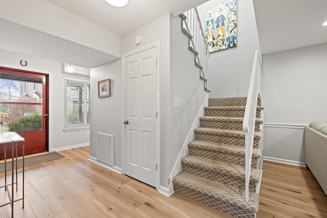 foyer featuring light wood-type flooring