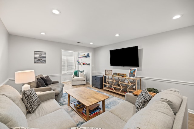 living room featuring hardwood / wood-style floors