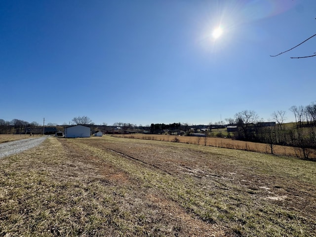 view of road featuring a rural view