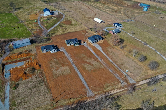 aerial view with a rural view