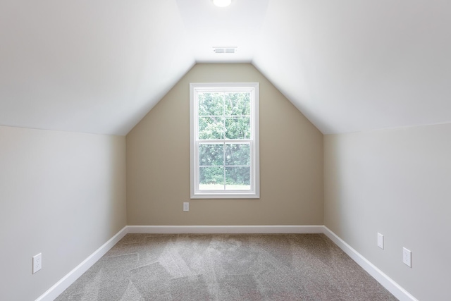 bonus room featuring lofted ceiling and carpet floors