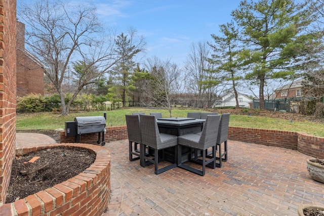 view of patio with a grill