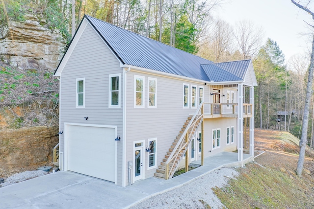 view of home's exterior with a garage