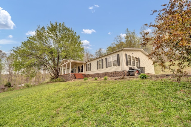 579 Fraley Rd, Salt Lick, KY 40371 - exterior space with a yard and a porch