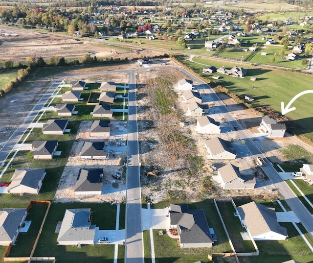 drone / aerial view with a residential view