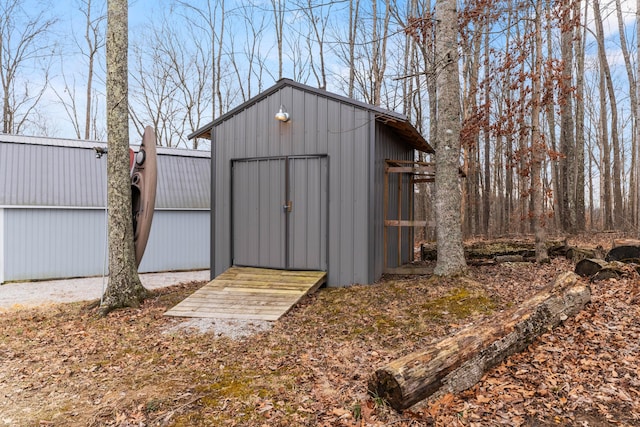 view of shed