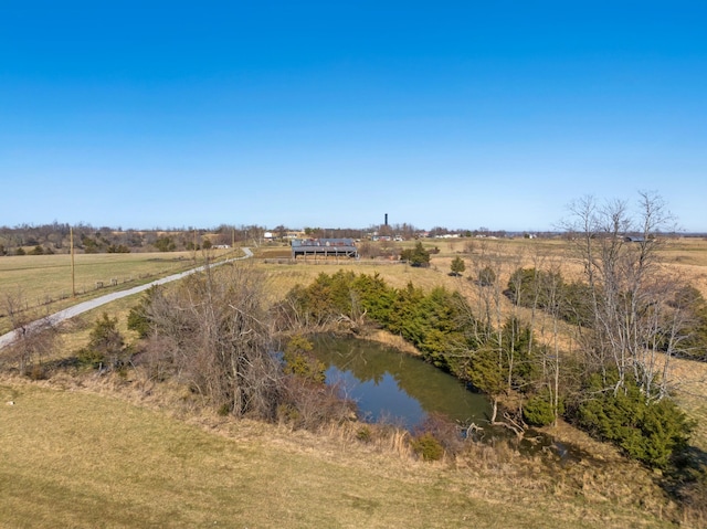 property view of water with a rural view