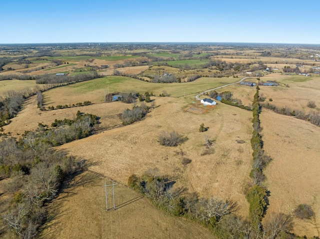 drone / aerial view with a rural view