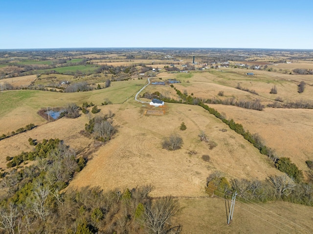 aerial view with a rural view