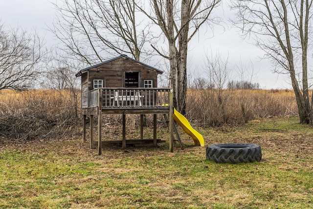 view of playground featuring a yard