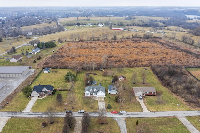 aerial view with a rural view