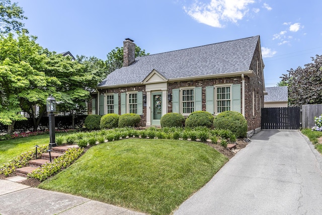 view of front of house with a front yard