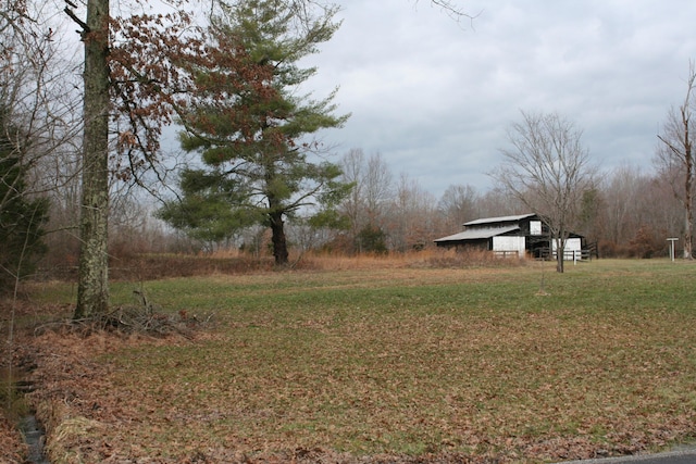 view of yard with an outbuilding