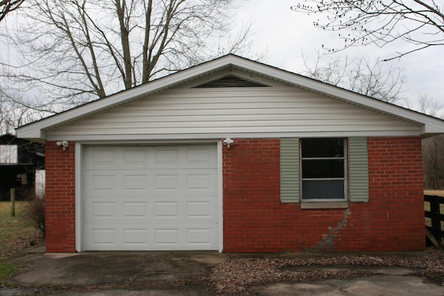 view of garage