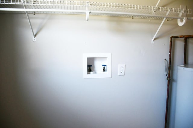 washroom with hookup for a washing machine and water heater