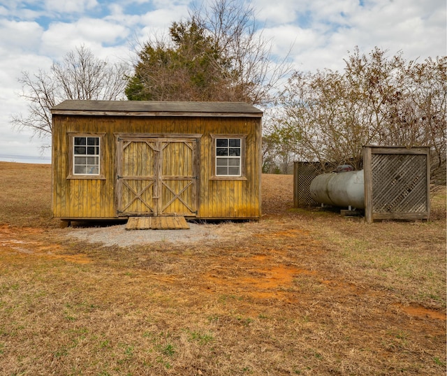 view of shed