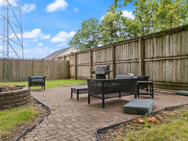 view of patio featuring grilling area