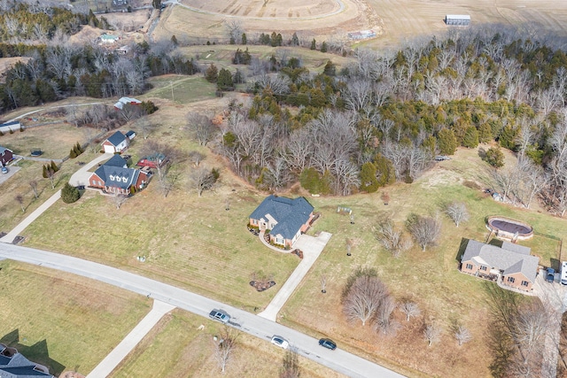 aerial view with a rural view