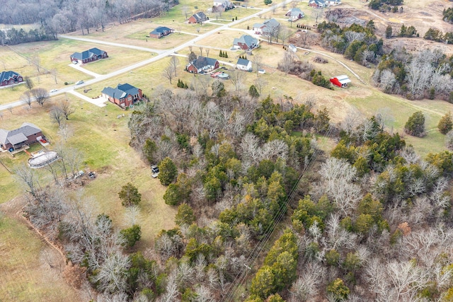 bird's eye view with a rural view