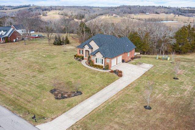 bird's eye view featuring a rural view