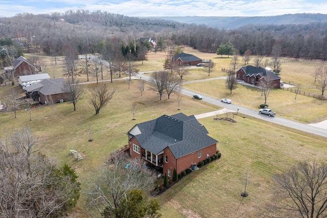 bird's eye view featuring a rural view