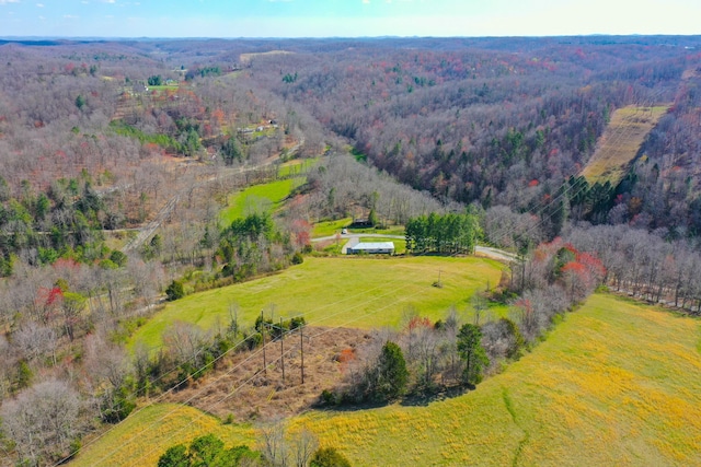 drone / aerial view with a rural view