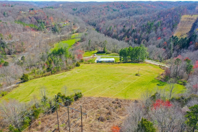 aerial view featuring a rural view