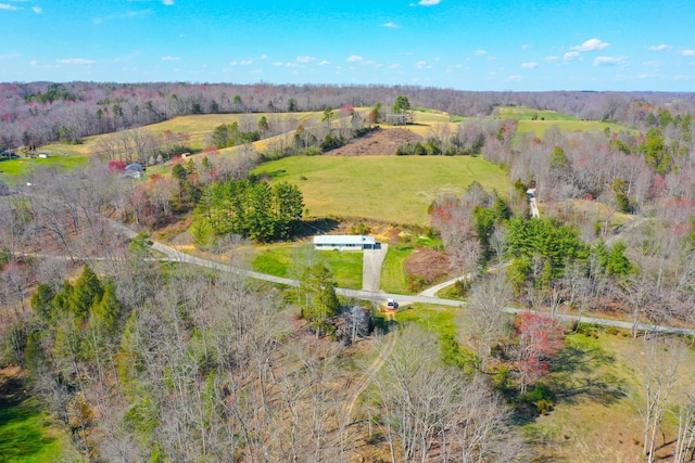 drone / aerial view with a rural view