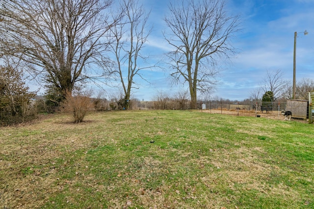 view of yard featuring a rural view