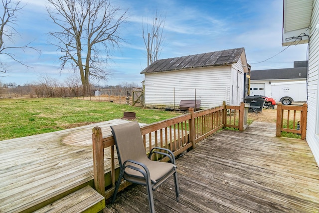 wooden deck with a yard