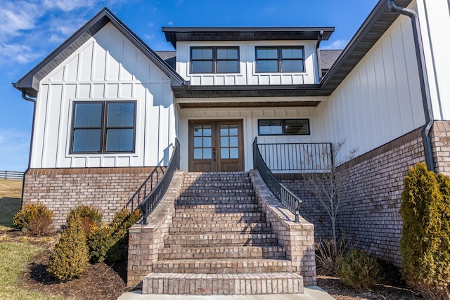 view of front of house with french doors